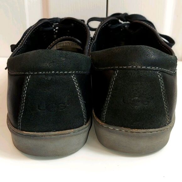 UGG Garrick Oxford Black Leather Sneakers Sz 14 - Picture 5 of 11